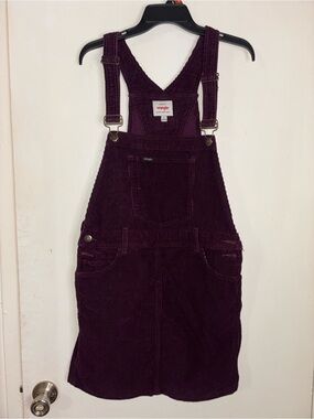 Wrangler Plum Corduroy Pinafore Dress